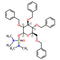 2,3,4,6-Tetra-O-benzyl-α-D-glucopyranosyl N,N,N',N'-Tetramethylphosphorodiamidate Structure