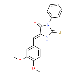 (5E)-5-(3,4-dimethoxybenzylidene)-2-mercapto-3-phenyl-3,5-dihydro-4H-imidazol-4-one Structure