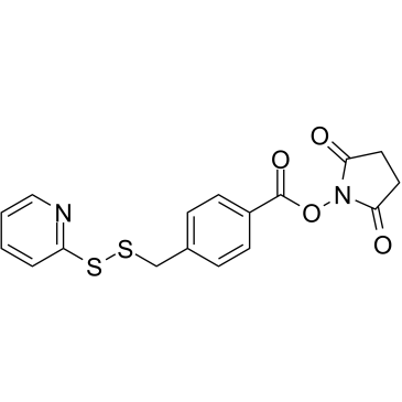 4-Succinimidyl-oxycarbonyl-α-(2-pyridyldithio)toluene结构式