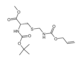 Nα-tert-butoxycarbonyl-S-allyloxycarbonylaminomethyl-L-cysteine methyl ester结构式