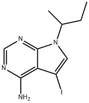 7H-Pyrrolo[2,3-d]pyrimidin-4-amine, 5-iodo-7-(1-methylpropyl)- Structure