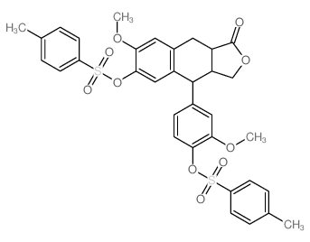 [2-methoxy-4-[7-methoxy-6-(4-methylphenyl)sulfonyloxy-1-oxo-3a,4,9,9a-tetrahydro-3H-benzo[f][2]benzofuran-4-yl]phenyl] 4-methylbenzenesulfonate Structure