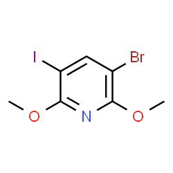 5-Bromo-3-iodo-2,6-dimethoxypyridine结构式