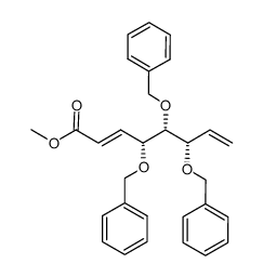 methyl (2E,4R,5R,6S)-4,5,6-tri(benzyloxy)-2,7-octadienoate结构式