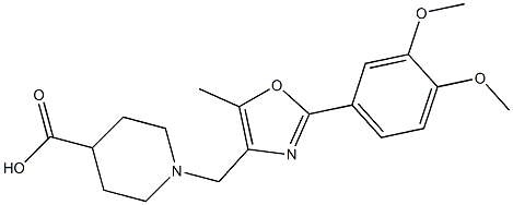 1-((2-(3,4-dimethoxyphenyl)-5-methyloxazol-4-yl)methyl)piperidine-4-carboxylic acid结构式