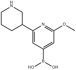 2-Methoxy-6-(piperidin-3-yl)pyridine-4-boronic acid Structure