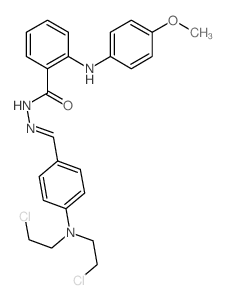 Benzoic acid,2-[(4-methoxyphenyl)amino]-,2-[[4-[bis(2-chloroethyl)amino]phenyl]methylene]hydrazide结构式