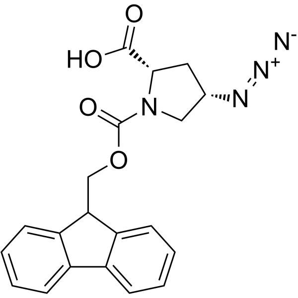 (2S,4S)-1-fMoc-4-azidopyrrolidine-2-carboxylic acid Structure