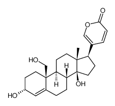 3α,14,19-trihydroxy-14β-bufa-4,20,22-trienolide结构式