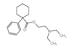 Cyclohexanecarboxylicacid, 1-phenyl-, 2-(diethylamino)ethyl ester, hydrochloride (1:1) structure