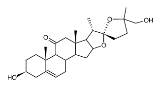 (22S,25S)-22,25-Epoxy-3β,26-dihydroxyfurost-5-en-11-one结构式