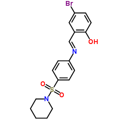 4-Bromo-2-[(E)-{[4-(1-piperidinylsulfonyl)phenyl]imino}methyl]phenol结构式