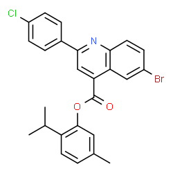 2-isopropyl-5-methylphenyl 6-bromo-2-(4-chlorophenyl)-4-quinolinecarboxylate Structure