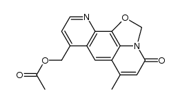 8-acetoxymethyl-6-methyl-oxazolo[5,4,3-ij]pyrido[3,2-g]quinolin-4-one结构式