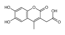 (6,7-Dihydroxy-4-methyl-2-oxo-2H-chromen-3-yl)-acetic acid structure