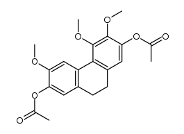 2,7-dihydroxy-3,4,6-trimethoxy-9,10-dihydrophenanthrene diacetate Structure