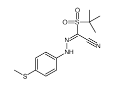 1-tert-butylsulfonyl-N-(4-methylsulfanylanilino)methanimidoyl cyanide Structure