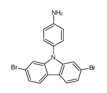 4-(2,7-dibromo-9H-carbazol-9-yl)aniline结构式