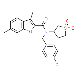 2-Benzofurancarboxamide,N-[(4-chlorophenyl)methyl]-3,6-dimethyl-N-(tetrahydro-1,1-dioxido-3-thienyl)-(9CI)结构式