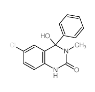 2(1H)-Quinazolinone,6-chloro-3,4-dihydro-4-hydroxy-3-methyl-4-phenyl-结构式