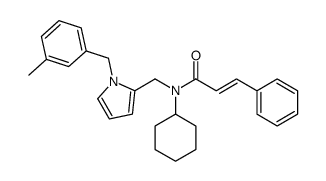 N-cyclohexyl-N-[[1-[(3-methylphenyl)methyl]pyrrol-2-yl]methyl]-3-phenylprop-2-enamide结构式