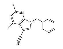 1-benzyl-4,6-dimethylpyrrolo[2,3-b]pyridine-3-carbonitrile Structure