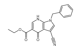 benzyl-1 cyano-3 oxo-4 dihydro-4,7 pyrrolo[2,3-b]pyridine carboxylate d'ethyle结构式