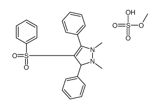4-(benzenesulfonyl)-1,2-dimethyl-3,5-diphenyl-1,3-dihydropyrazol-1-ium,methyl sulfate Structure