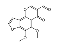 5,6-dimethoxy-4-oxofuro[2,3-h]chromene-3-carbaldehyde结构式