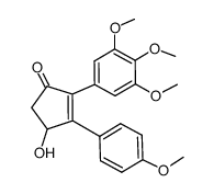 4-hydroxy-3-(4-methoxyphenyl)-2-(3,4,5-trimethoxyphenyl)cyclopent-2-en-1-one结构式