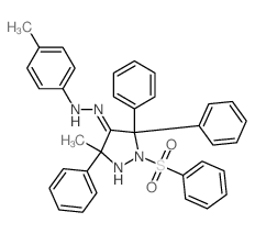 N-[[1-(benzenesulfonyl)-3-methyl-3,5,5-triphenyl-pyrazolidin-4-ylidene]amino]-4-methyl-aniline结构式