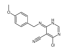 4-chloro-6-[(4-methoxyphenyl)methylamino]pyrimidine-5-carbonitrile Structure