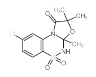 8-chloro-2,2,3a-trimethyl-5,5-dioxo-4H-[1,3]oxazolo[2,3-c][1,2,4]benzothiadiazin-1-one结构式