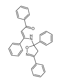 3-(3,5-diphenyl-4,5-dihydro-isoxazol-5-ylamino)-1,3-diphenyl-propenone Structure