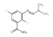 2,5-dichloro-3-dimethylaminodiazenyl-benzamide structure