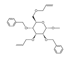 methyl 3,6-di-O-allyl-2,4-di-O-benzyl-α-D-mannopyranoside结构式