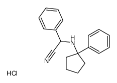 2-phenyl-2-((1-phenylcyclopentyl)amino)acetonitrile hydrochloride Structure