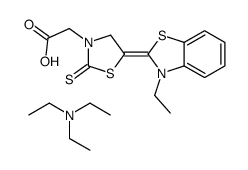 triethylammonium 5-(3-ethylbenzothiazol-2(3H)-ylidene)-2-thioxothiazolidine-3-acetate structure