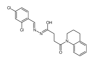 N-[(2,4-dichlorophenyl)methylideneamino]-4-(3,4-dihydro-2H-quinolin-1-yl)-4-oxobutanamide结构式
