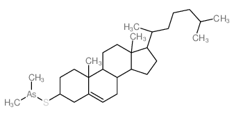 [10,13-dimethyl-17-(6-methylheptan-2-yl)-2,3,4,7,8,9,11,12,14,15,16,17-dodecahydro-1H-cyclopenta[a]phenanthren-3-yl]sulfanyl-dimethyl-arsane结构式