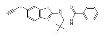 Thiocyanic acid,2-[[1-(benzoylamino)-2,2,2-trichloroethyl]amino]-6-benzothiazolyl ester Structure