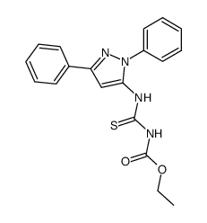 1-Ethoxycarbonyl-3-(1,3-diphenylpyrazol-5-yl)-thiourea结构式