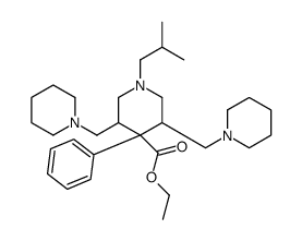 ethyl 1-(2-methylpropyl)-4-phenyl-3,5-bis(piperidin-1-ylmethyl)piperidine-4-carboxylate结构式