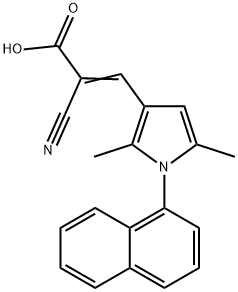 2-Propenoic acid, 2-cyano-3-[2,5-dimethyl-1-(1-naphthalenyl)-1H-pyrrol-3-yl]-结构式