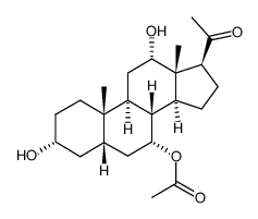 7α-acetoxy-3α,12α-dihydroxy-5β-pregnan-20-one Structure