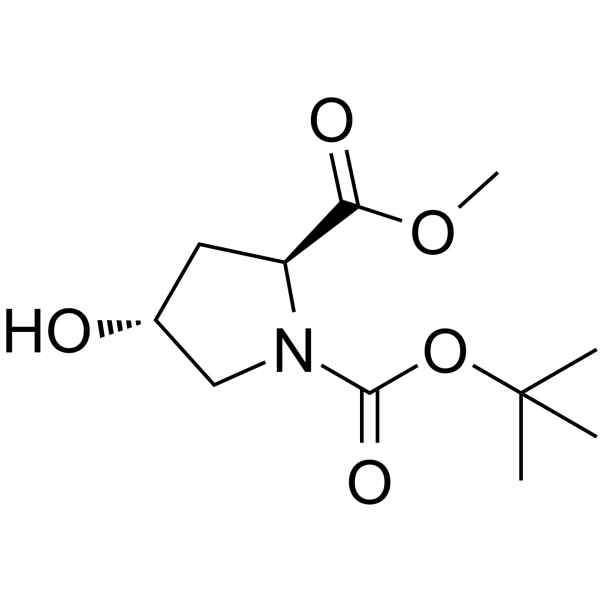 N-BOC-反式-4-羟基-L-脯氨酸甲酯结构式