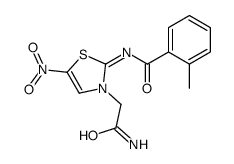 2-((2-Methylbenzoyl)imino)-5-nitro-3(2H)-thiazoleacetamide结构式