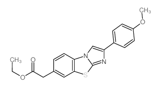 Ethyl (2-(4-methoxyphenyl)imidazo(2,1-b)(1,3)benzothiazol-7-yl)acetate结构式