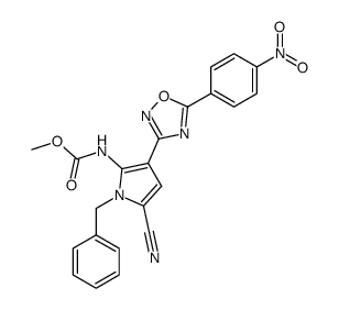 1-benzyl-2-methoxycarbonylamino-3-[5-(p-nitrophenyl)-1,2,4-oxadiazol-3-yl]pyrrole-5-carbonitrile结构式