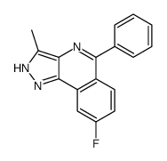 8-fluoro-3-methyl-5-phenyl-2H-pyrazolo[4,3-c]isoquinoline结构式